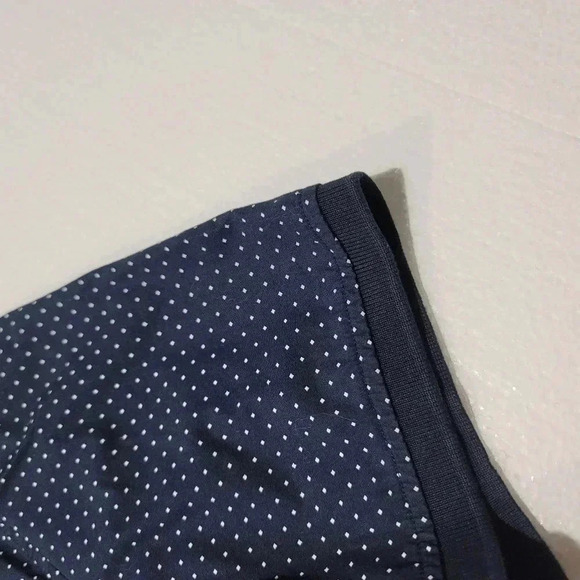 Michael Kors Mens Shirt Navy Blue Polka Dot Polo Button-Down Slim-Fit $89 XL - Picture 7 of 8